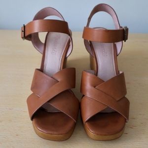 Madewell Drea Wedge Leather 3.5in Platform Sz 6.5